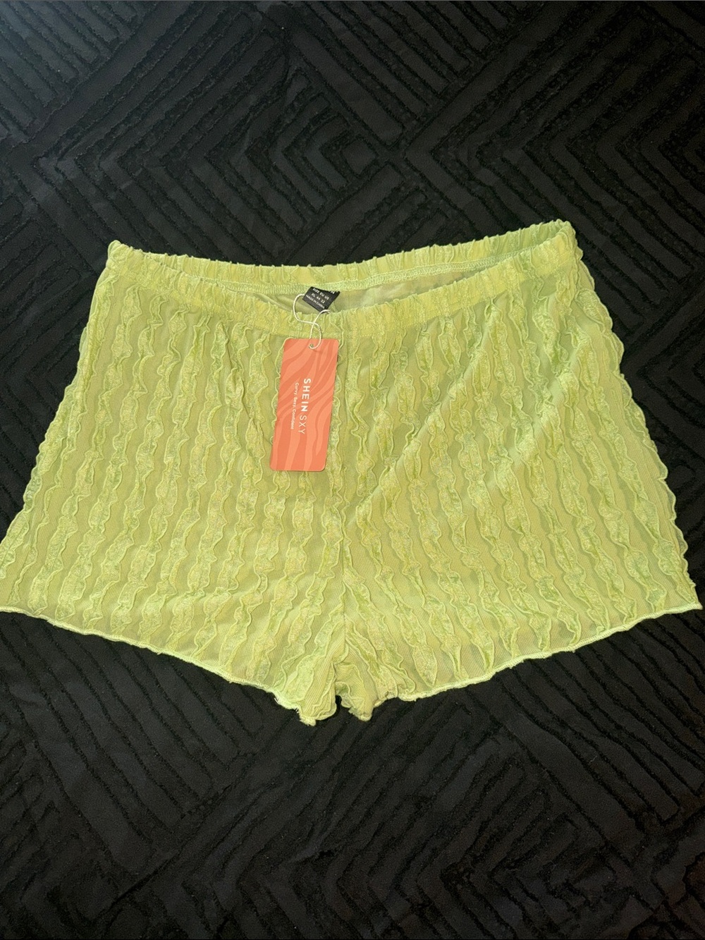 Shein Neon Green Lace Shorts